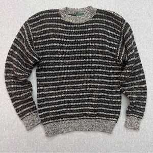 Vintage Izod Striped Wool Mens Size Med Crewneck Sweater Speckled 90s Multicolor